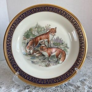 Lenox Woodland Wildlife "RED FOXES" Limited Issue Plate ~ 1974 ~ 10 3/4"